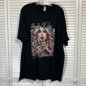 Lane Seven Black Graphic Short Sleeve Adult T-shirt 2XL